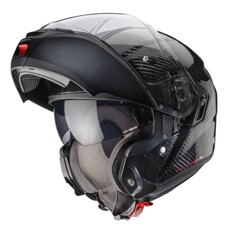   CABERG LEVO CARBON MC  ÅPNINGSHJELM MED SOLVISIR,PINLOCK