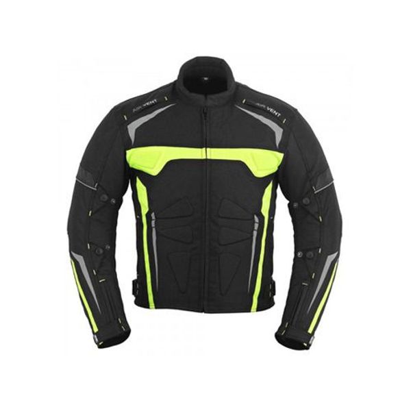 WD 810 GUL/SORT TEKSTIL MC JAKKE, MED CE-GODKJENT BESKYTTELSE, VANNTETT